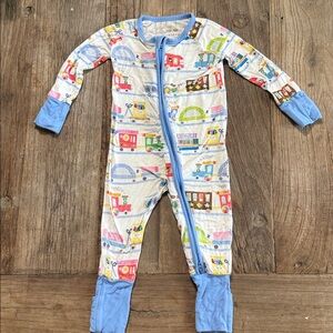 Little Sleepies Blue Trim Baby Onesie
